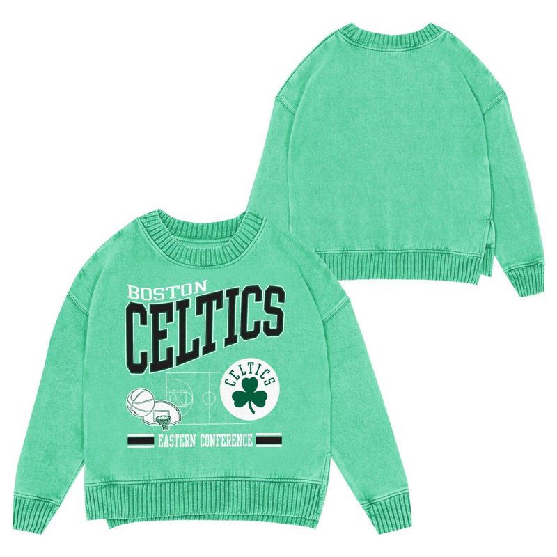 slide 1 of 3, NBA Boston Celtics Kids' Crew Fleece Sweatshirt - S, 1 ct