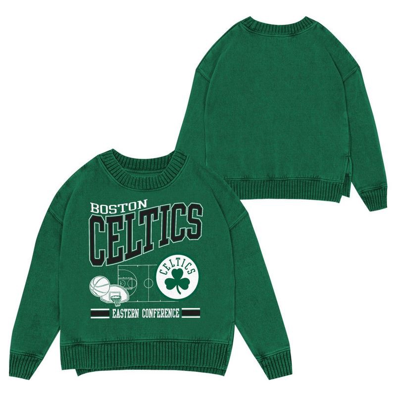 slide 1 of 3, NBA Boston Celtics Kids' Crew Fleece Sweatshirt - M, 1 ct