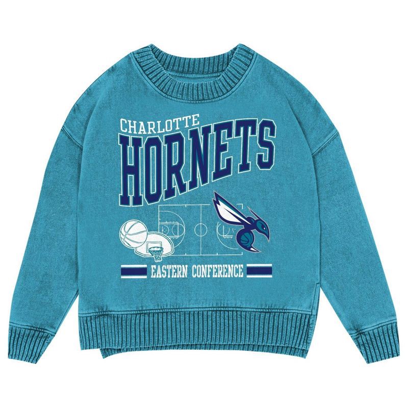 slide 2 of 3, NBA Charlotte Hornets Kids' Crew Fleece Sweatshirt - M, 1 ct