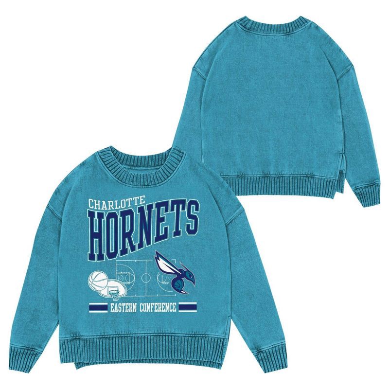 slide 1 of 3, NBA Charlotte Hornets Kids' Crew Fleece Sweatshirt - M, 1 ct