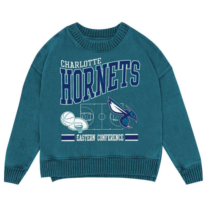 slide 2 of 3, NBA Charlotte Hornets Kids' Crew Fleece Sweatshirt - XL, 1 ct