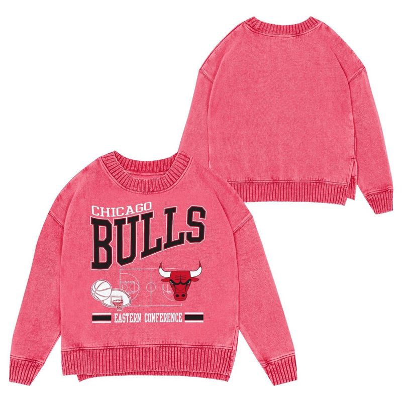 slide 1 of 3, NBA Chicago Bulls Kids' Crew Fleece Sweatshirt - XS, 1 ct