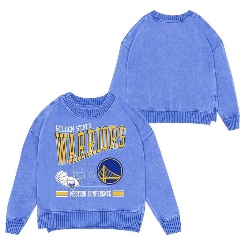 slide 1 of 3, NBA Golden State Warriors Kids' Crew Fleece Sweatshirt - XS, 1 ct