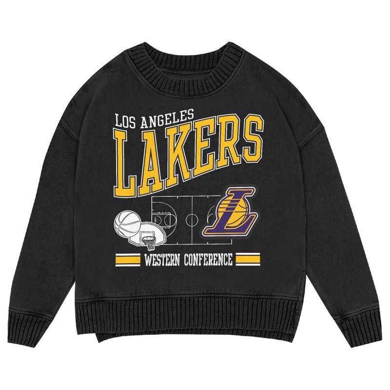slide 3 of 3, NBA Los Angeles Lakers Kids' Crew Fleece Sweatshirt - S, 1 ct