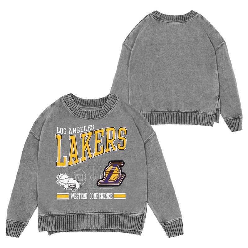 slide 1 of 3, NBA Los Angeles Lakers Kids' Crew Fleece Sweatshirt - L, 1 ct