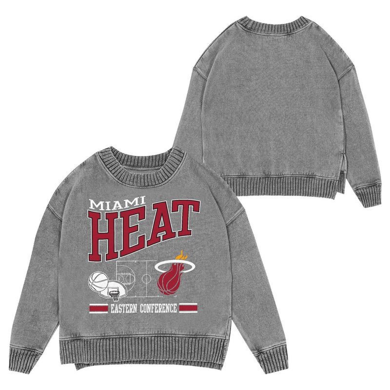 slide 1 of 3, NBA Miami Heat Kids' Crew Fleece Sweatshirt - M, 1 ct