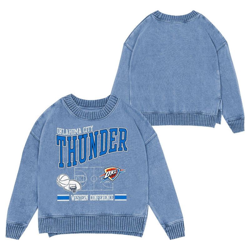 slide 1 of 3, NBA Oklahoma City Thunder Kids' Crew Fleece Sweatshirt - L, 1 ct