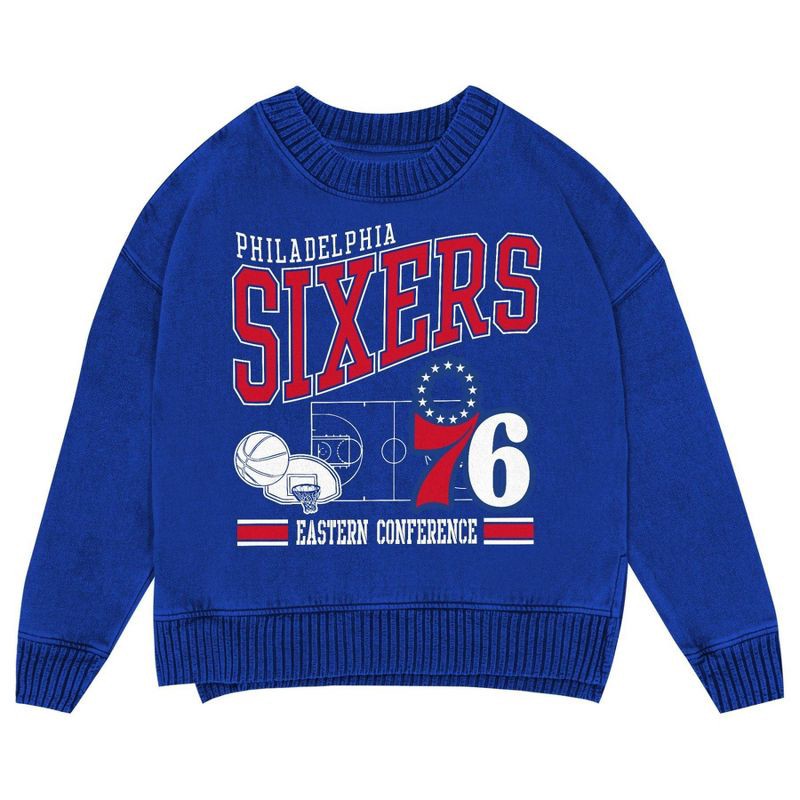 slide 2 of 3, NBA Philadelphia 76ers Kids' Crew Fleece Sweatshirt - XS, 1 ct