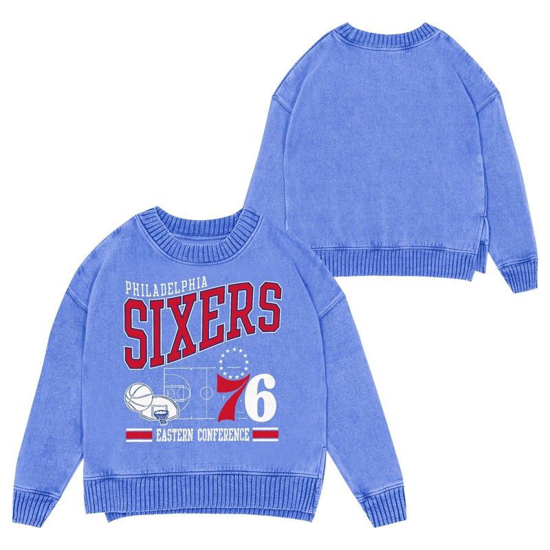 slide 1 of 3, NBA Philadelphia 76ers Kids' Crew Fleece Sweatshirt - S, 1 ct