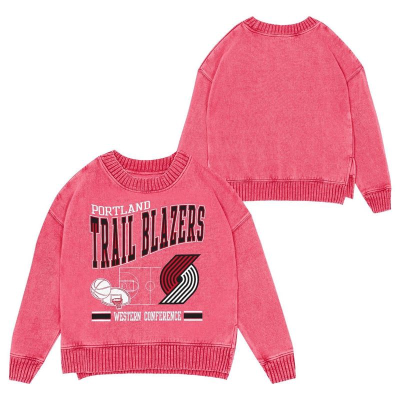 slide 1 of 3, NBA Portland Trail Blazers Kids' Crew Fleece Sweatshirt - M, 1 ct
