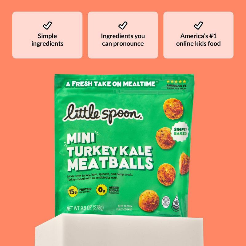 slide 6 of 6, Little Spoon Mini Turkey Kale Meatballs Frozen Kids' Food - 9.8oz, 9.8 oz