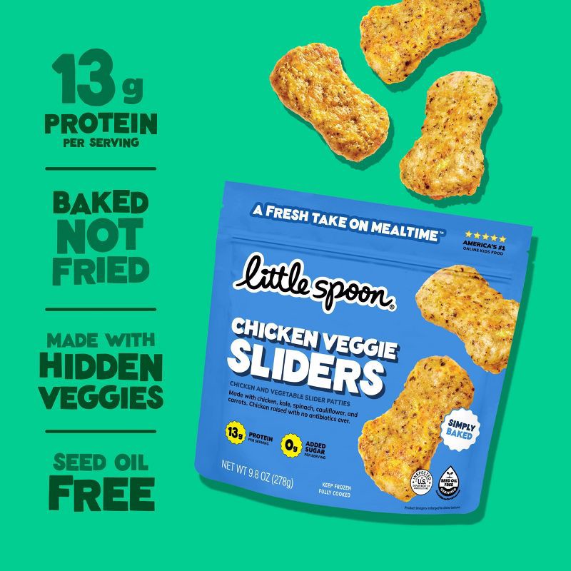 slide 2 of 6, Little Spoon Chicken Veggie Sliders - Frozen Kids' Food - 9.8oz, 9.8 oz