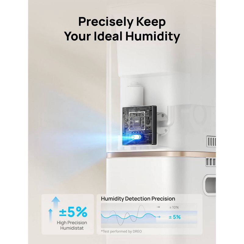 slide 3 of 9, DREO 3gal 100H Smart Cool Mist Air Humidifier for Large Room up to 700 sq ft, 11 liter