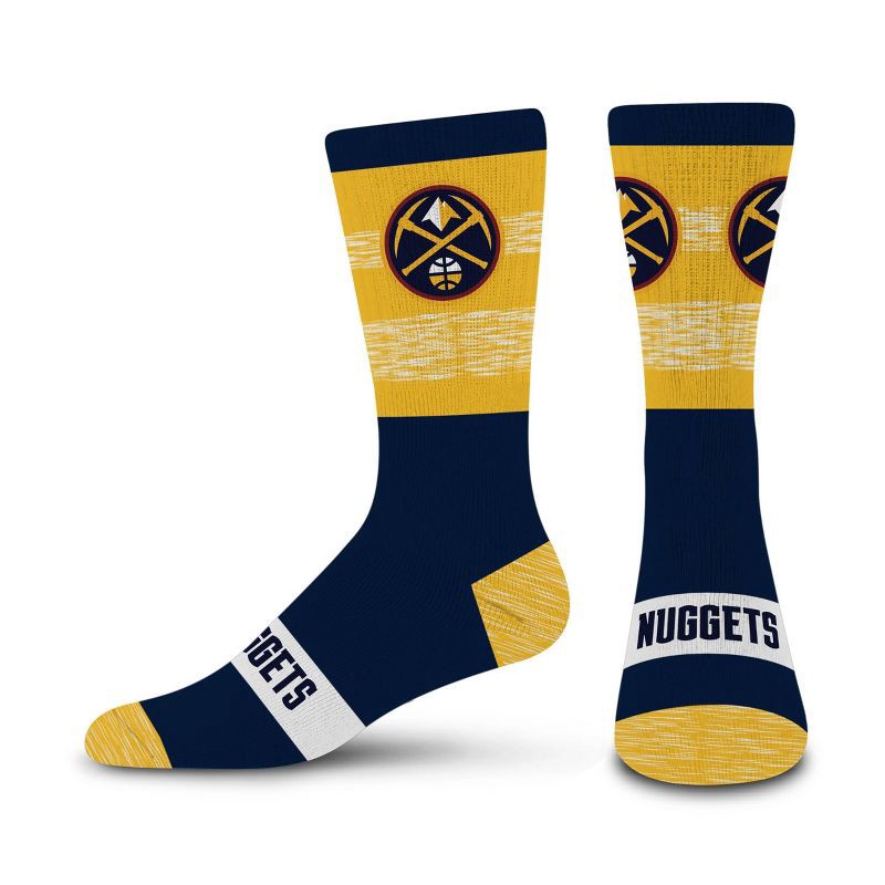 slide 1 of 3, NBA Denver Nuggets Mixer Crew Socks - Large, 1 ct