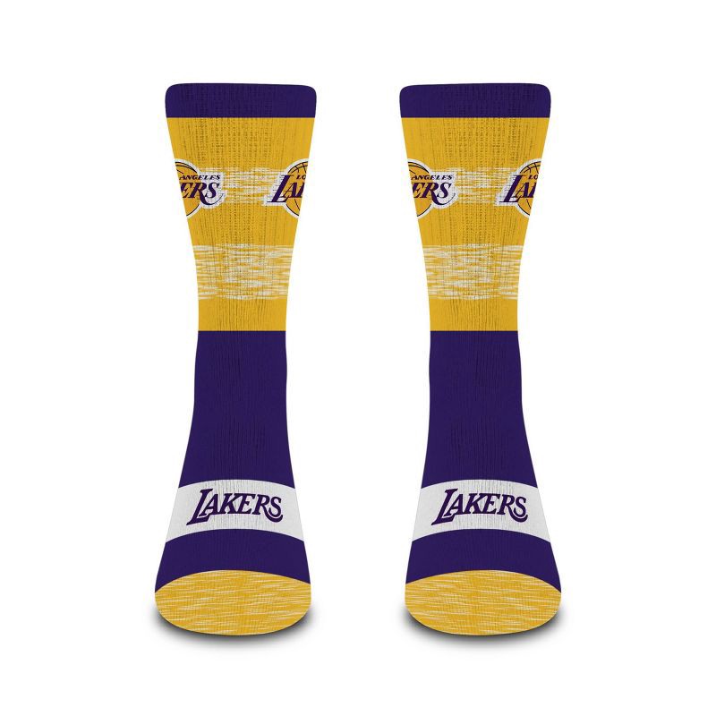 slide 2 of 3, NBA Los Angeles Lakers Mixer Crew Socks - Large, 1 ct