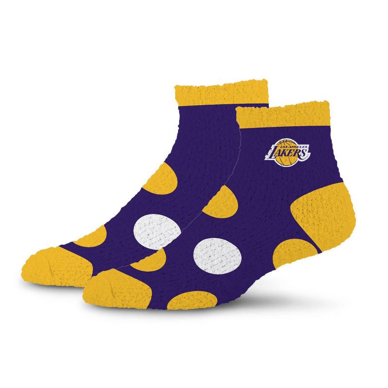 slide 1 of 3, NBA Los Angeles Lakers Big Dot Fuzzy Socks, 1 ct