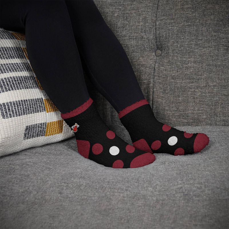 slide 2 of 3, NBA Miami Heat Big Dot Fuzzy Socks, 1 ct