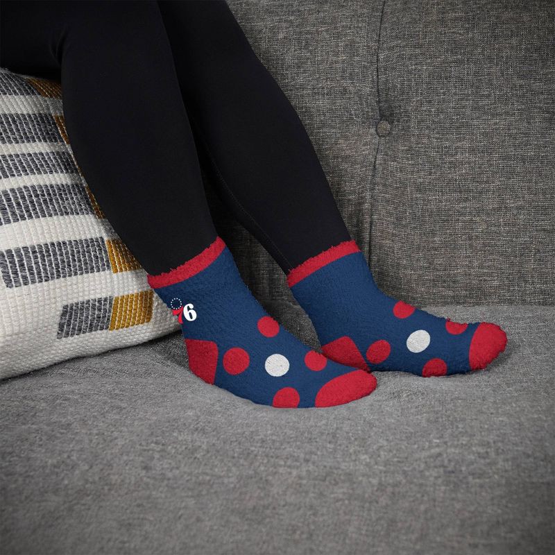 slide 3 of 3, NBA Philadelphia 76ers Big Dot Fuzzy Socks, 1 ct