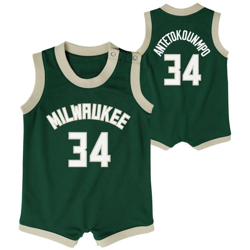 slide 1 of 3, NBA Milwaukee Bucks Infant Giannis Antetokounmpo Bodysuit - 0-3 Months, 1 ct