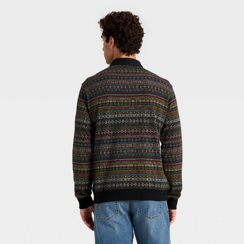 slide 2 of 3, Houston White Men's Fleece Collar Sweatshirt - Black Striped S, 1 ct