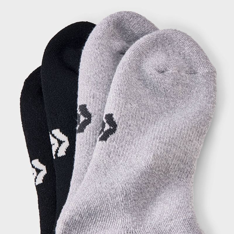 slide 3 of 3, Boys' 2pk Mountain Print Outdoor Crew Socks - All In Motion™ Gray L, 2 ct