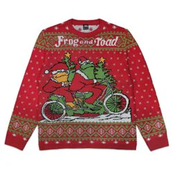 Men's Frog and Toad Graphic Sweater - Red XXL