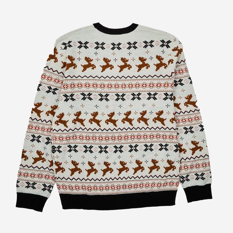 slide 2 of 3, Rudolph the Red-Nosed Reindeer Men's Rudolph Pullover Sweater - White M, 1 ct