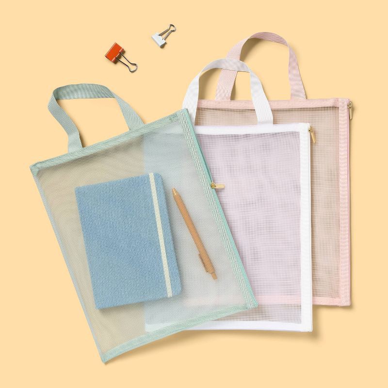 slide 2 of 3, Medium Size Set of Mesh Zip Pouches - up&up™, 1 ct