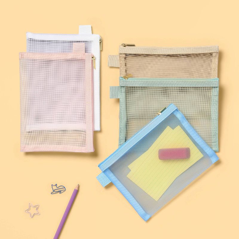 slide 2 of 3, 5pk Mesh Zip Pouch - up&up™, 5 ct