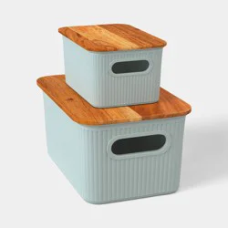 Desktop Storage Bins Set of 2 Green - Threshold™