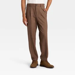 Men's Pull-On Pleated Trousers - Goodfellow & Co Brown XS | Shipt