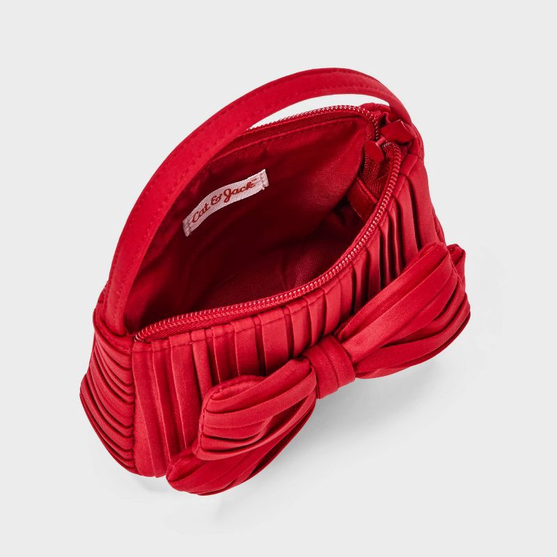slide 3 of 4, Toddler Girls' Tulle Bow Purse - Cat & Jack™ Red, 1 ct