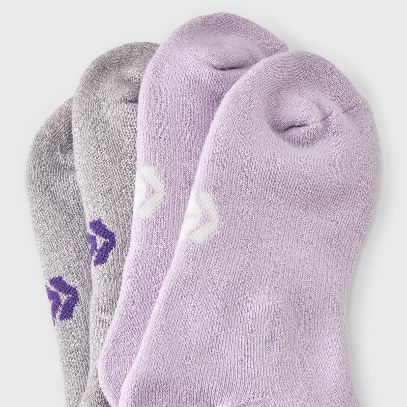 slide 3 of 3, Girls' 2pk Mountain Print Outdoor Socks - All In Motion™ Purple M, 2 ct