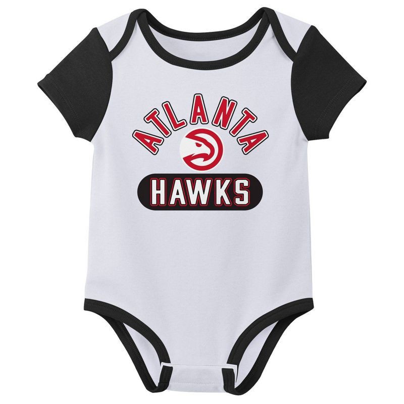 slide 3 of 4, NBA Atlanta Hawks Infant 3pk Bodysuit Set - 0-3 Months, 3 ct