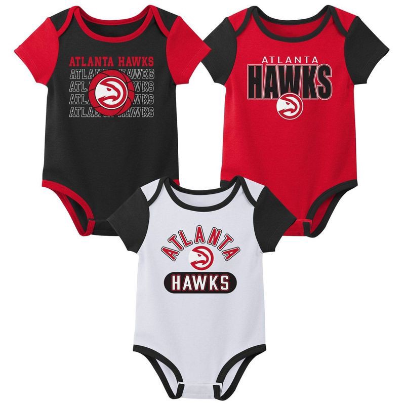 slide 1 of 4, NBA Atlanta Hawks Infant 3pk Bodysuit Set - 3-6 Months, 3 ct