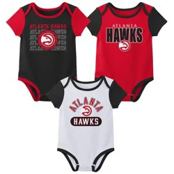 NBA Atlanta Hawks Infant 3pk Bodysuit Set - 12 Months