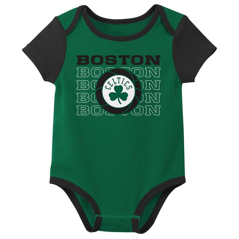 slide 4 of 4, NBA Boston Celtics Infant 3pk Bodysuit Set - 3-6 Months, 3 ct