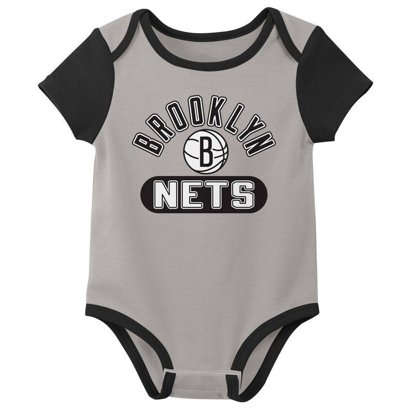 slide 3 of 4, NBA Brooklyn Nets Infant 3pk Bodysuit Set - 0-3 Months, 3 ct