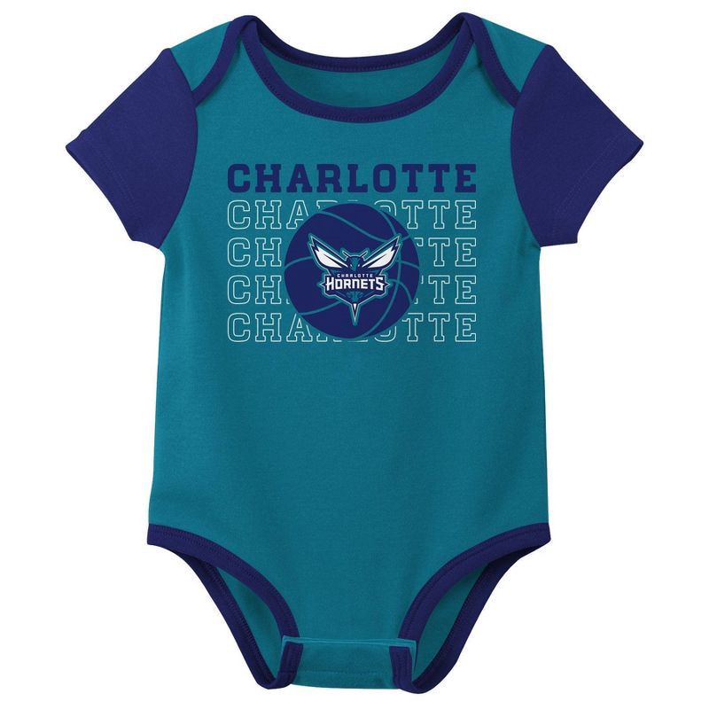 slide 4 of 4, NBA Charlotte Hornets Infant 3pk Bodysuit Set - 6-9 Months, 3 ct