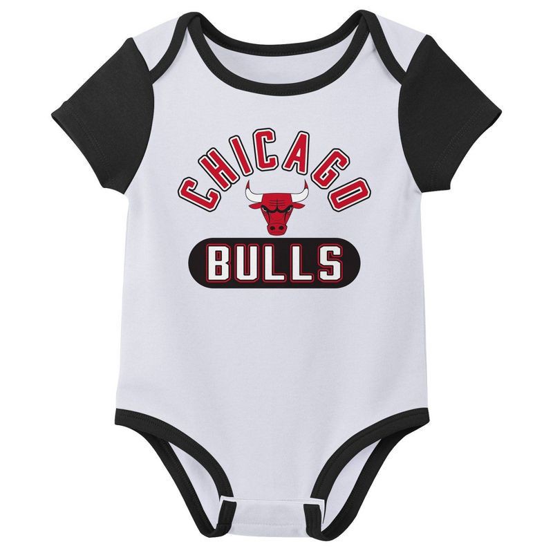 slide 3 of 4, NBA Chicago Bulls Infant 3pk Bodysuit Set - 6-9 Months, 3 ct