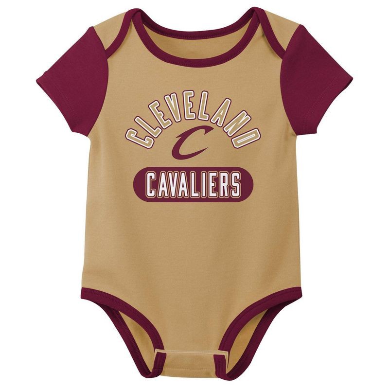 slide 2 of 4, NBA Cleveland Cavaliers Infant 3pk Bodysuit Set - 3-6 Months, 3 ct