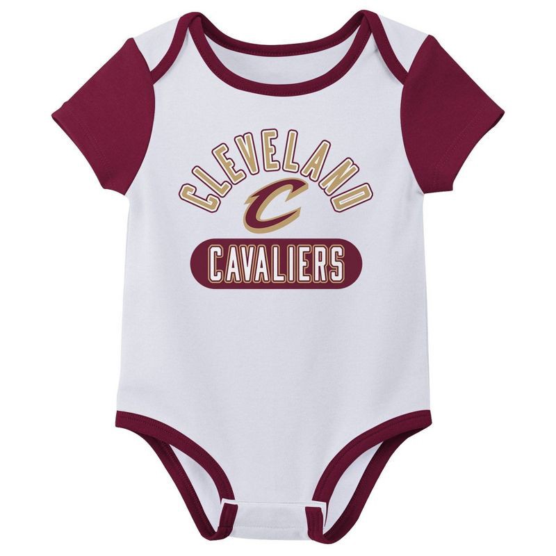 slide 3 of 4, NBA Cleveland Cavaliers Infant 3pk Bodysuit Set - 3-6 Months, 3 ct