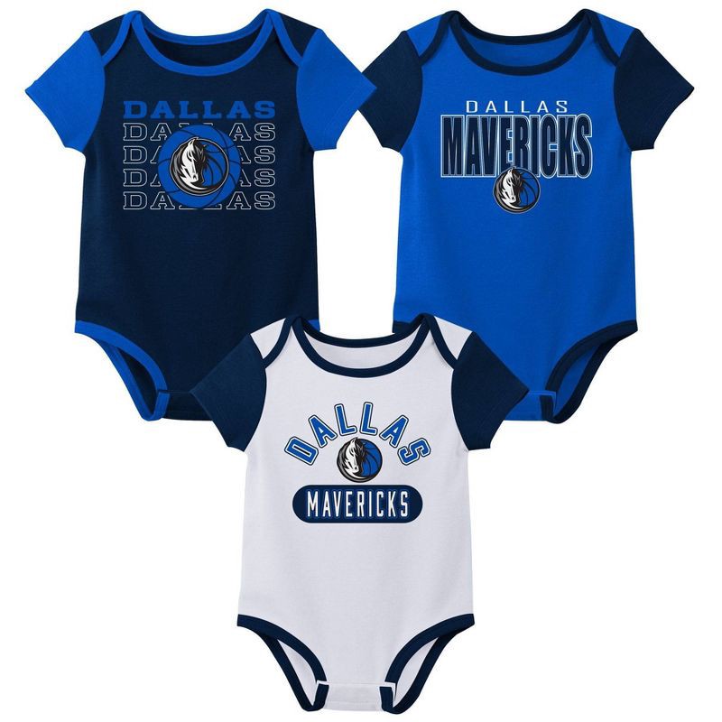 slide 1 of 4, NBA Dallas Mavericks Infant 3pk Bodysuit Set - 3-6 Months, 3 ct