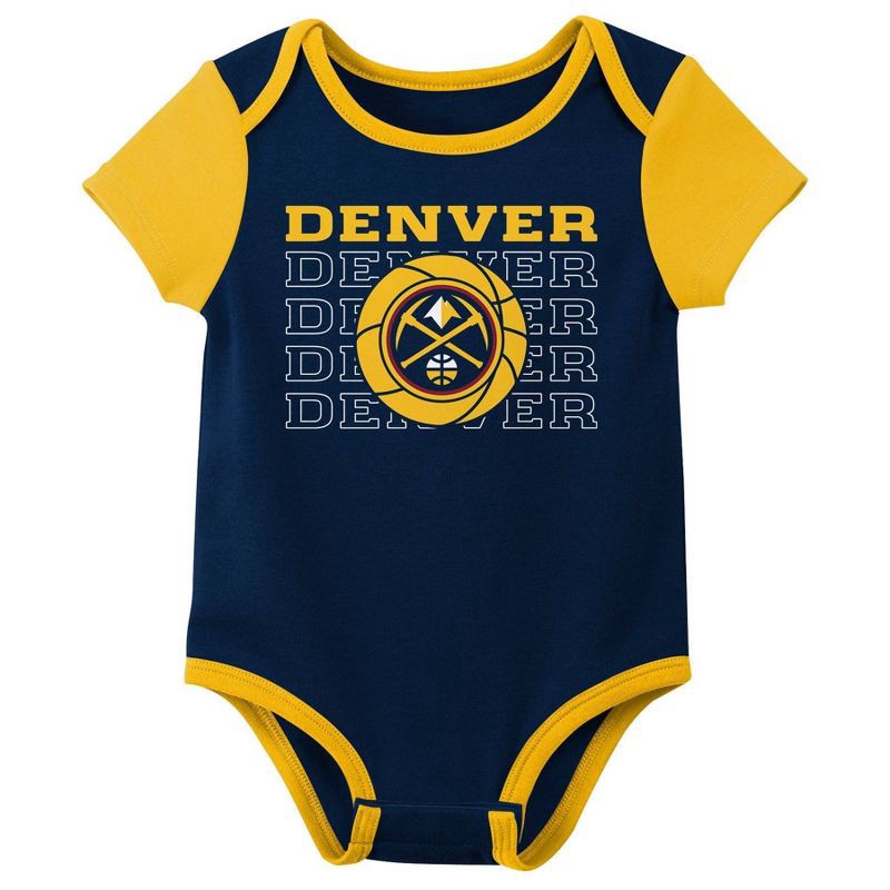 slide 4 of 4, NBA Denver Nuggets Infant 3pk Bodysuit Set - 3-6 Months, 3 ct