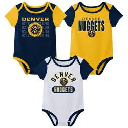 NBA Denver Nuggets Infant 3pk Bodysuit Set - 3-6 Months