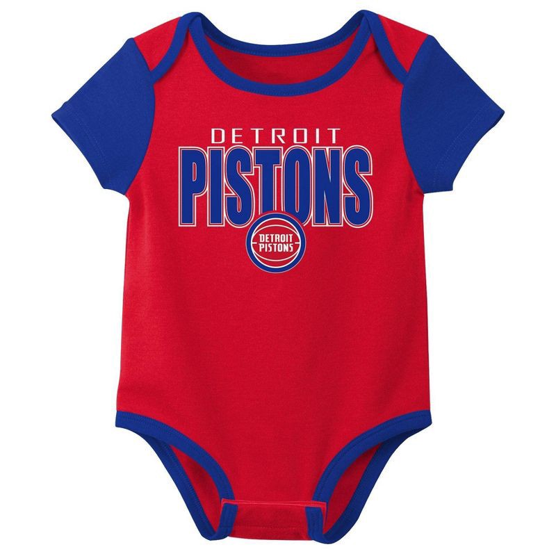 slide 2 of 4, NBA Detroit Pistons Infant 3pk Bodysuit Set - 3-6 Months, 3 ct