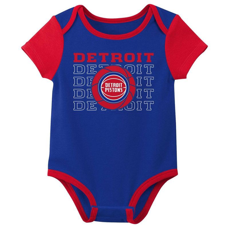 slide 4 of 4, NBA Detroit Pistons Infant 3pk Bodysuit Set - 3-6 Months, 3 ct