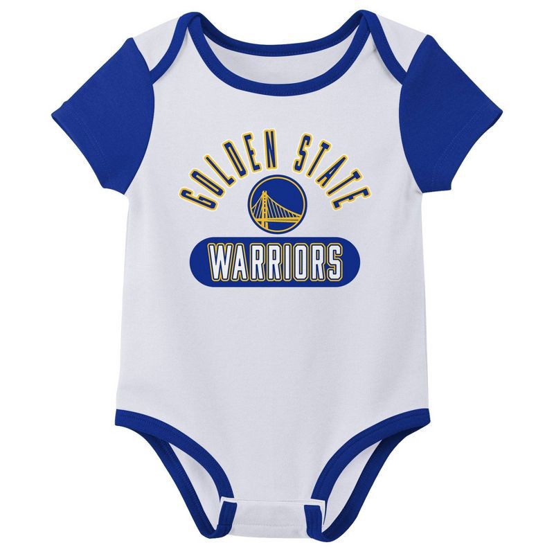 slide 3 of 3, NBA Golden State Warriors Infant 3pk Bodysuit Set - 0-3 Months, 3 ct