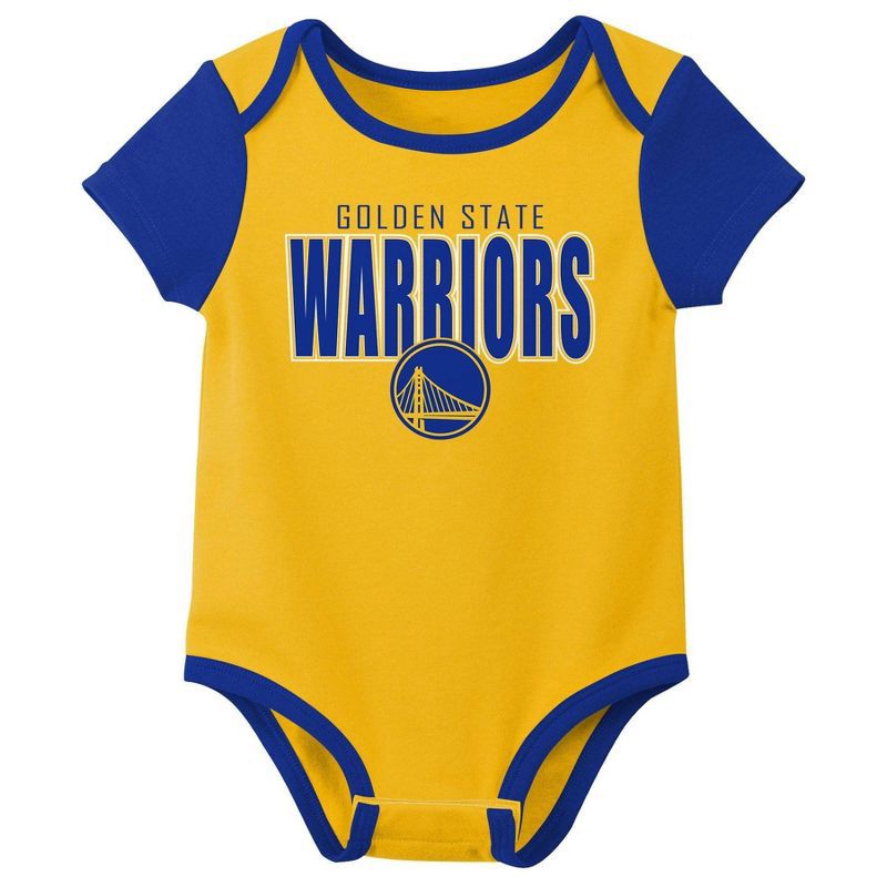 slide 2 of 3, NBA Golden State Warriors Infant 3pk Bodysuit Set - 3-6 Months, 3 ct