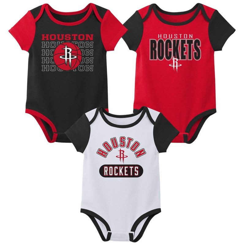 slide 1 of 4, NBA Houston Rockets Infant 3pk Bodysuit Set - 12 Months, 3 ct